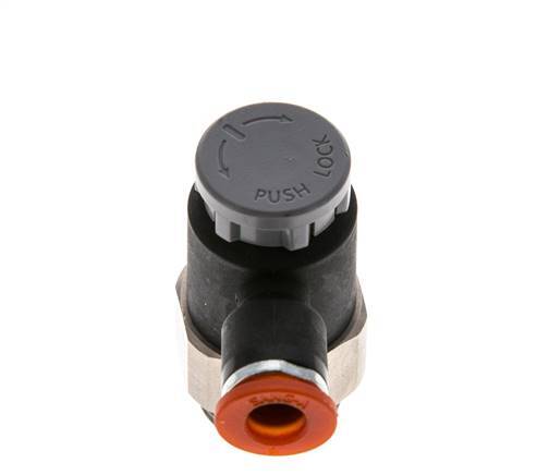 Flow Control Valve Meter-In Elbow 6 mm - G3/8'' Brass/PA 66 Locknut