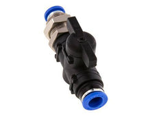 2-Way Straight Ball Valve 8 mm Plastic/Brass Bulkhead