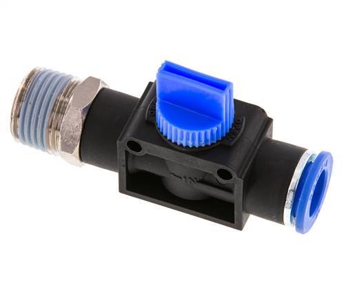 3/2-Way Shut-Off Hand Valve 12 mm - R1/2'' Plastic/Brass Thread-side venting
