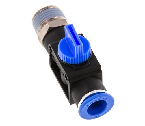 3/2-Way Shut-Off Hand Valve 12 mm - R1/2'' Plastic/Brass Thread-side venting