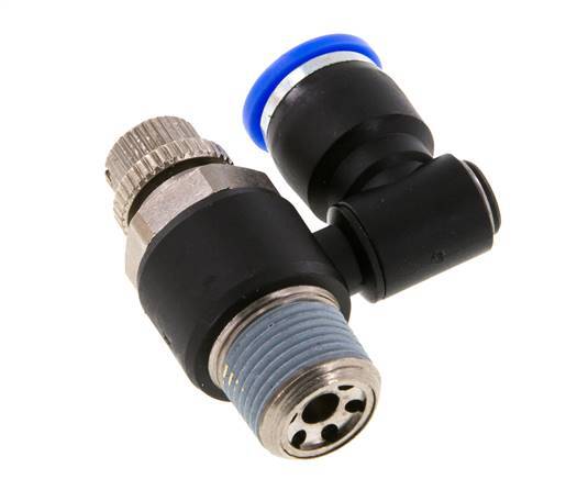 Flow Control Silencer Meter-Out Rotatable 10 mm - R3/8'' Brass/PA 66