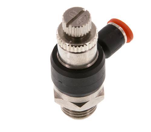 Flow Control Silencer Meter-In Elbow 4 mm - G1/4'' Brass/PA 66