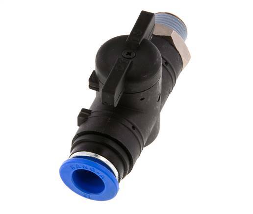 2-Way Straight Ball Valve 12 mm - R3/8'' Plastic/Brass