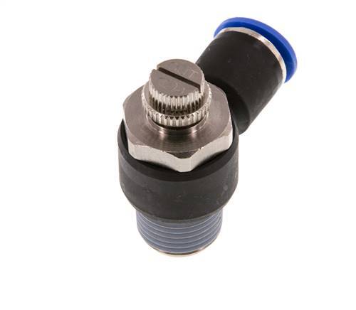 Flow Control Silencer Meter-Out Elbow 12 mm - R1/2'' Brass/PA 66