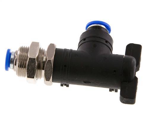 2-Way Elbow Ball Valve 6 mm Plastic/Brass Bulkhead