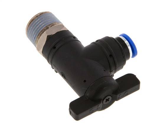 2-Way Elbow Ball Valve 6 mm - R3/8'' Plastic/Brass