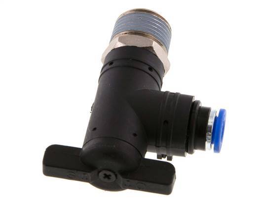2-Way Elbow Ball Valve 6 mm - R3/8'' Plastic/Brass