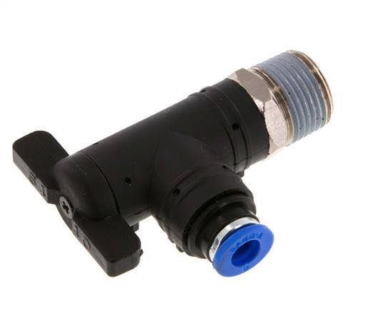 2-Way Elbow Ball Valve 6 mm - R3/8'' Plastic/Brass