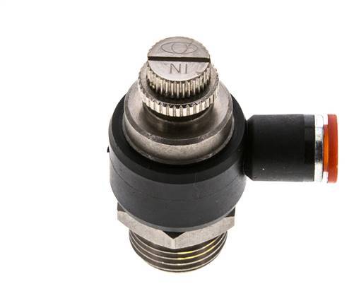 Flow Control Silencer Meter-In Elbow 8 mm - G1/2'' Brass/PA 66