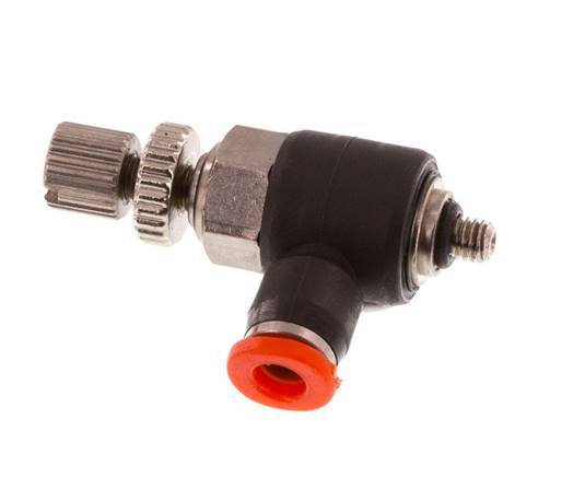 Flow Control Silencer Meter-In Elbow 3 mm - M3 Brass/PBT