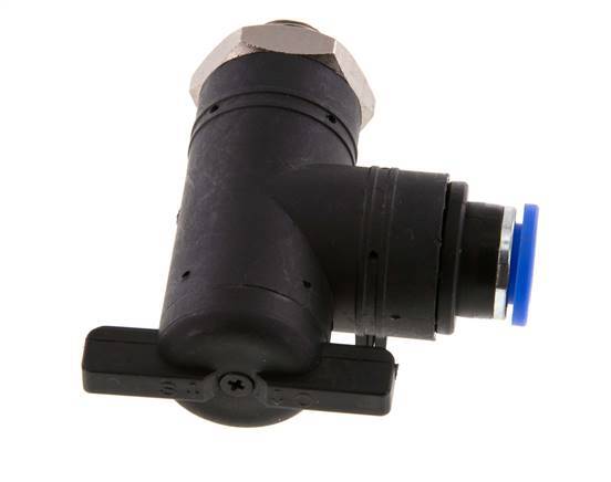 2-Way Elbow Ball Valve 10 mm - G1/4'' Plastic/Brass