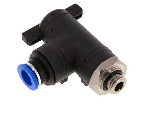 2-Way Elbow Ball Valve 10 mm - G1/4'' Plastic/Brass