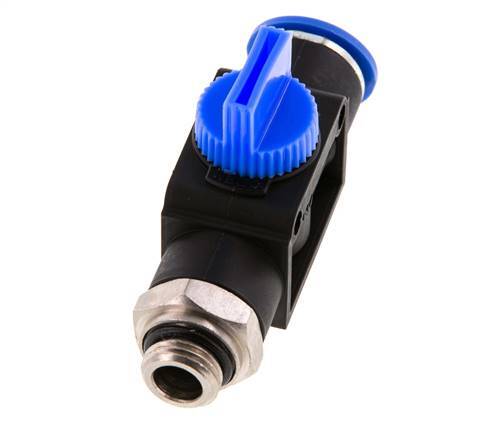 3/2-Way Shut-Off Hand Valve 12 mm - G1/4'' Plastic/Brass Tube-side venting