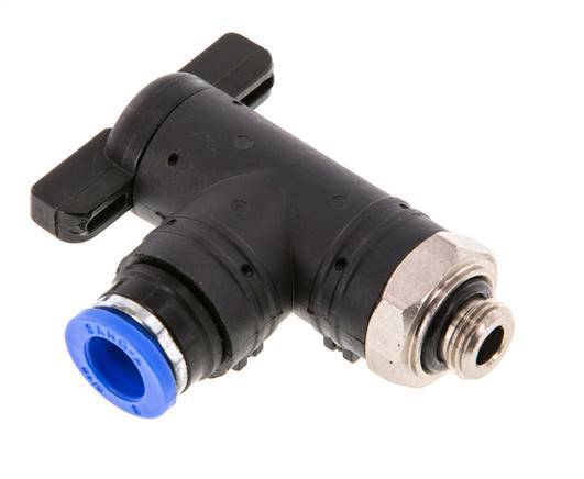 2-Way Elbow Ball Valve 8 mm - G1/8'' Plastic/Brass