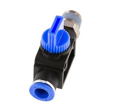3/2-Way Shut-Off Hand Valve 8 mm - R1/4'' Plastic/Brass Tube-side venting