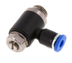 Flow Control Silencer Meter-Out Elbow 4 mm - G1/8'' Brass/PA 66 Slotted Screw