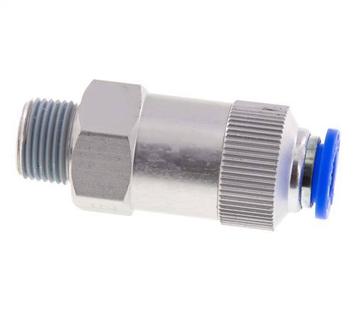 Push-In Check Valve 10mm & R3/8'' Male Aluminum 0.2-10bar (3-145psi) Thread-Hose