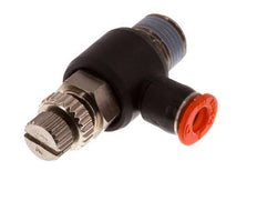 Flow Control Silencer Meter-In Elbow 4 mm - R1/8'' Brass/PBT