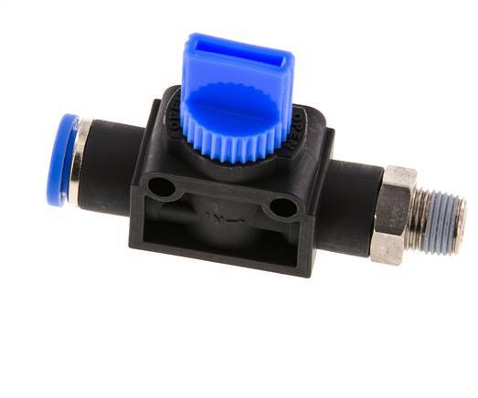 3/2-Way Shut-Off Hand Valve 8 mm - R1/8'' Plastic/Brass Thread-side venting