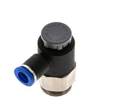 Flow Control Valve Meter-Out Elbow 8 mm - G1/2'' Brass/PA 66 Locknut