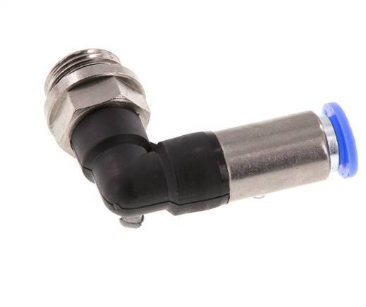 Push-In Fitting 8mm & G3/8'' Male Auto Shut-Off Elbow Brass/PBT 0-10bar (0-145psi)