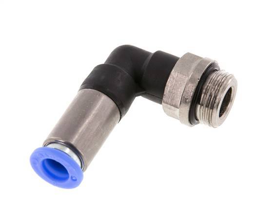 Push-In Fitting 8mm & G3/8'' Male Auto Shut-Off Elbow Brass/PBT 0-10bar (0-145psi)