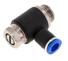 Flow Control Silencer Meter-Out Elbow 8 mm - G3/8'' Brass/PA 66 Slotted Screw