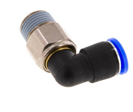 12mm & R1/2'' Elbow Swivel Joint Push-In-Male Threads Nickel-Plated Brass/PBT NBR Rotatable