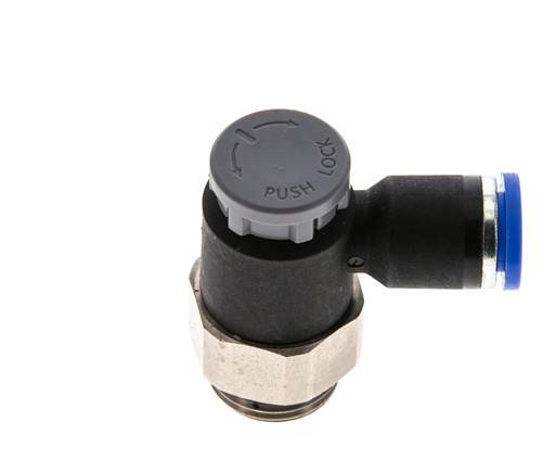 Flow Control Valve Meter-Out Elbow 8 mm - G3/8'' Brass/PA 66 Locknut