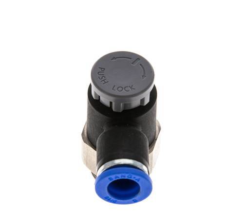 Flow Control Valve Meter-Out Elbow 8 mm - G3/8'' Brass/PA 66 Locknut