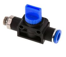 3/2-Way Shut-Off Hand Valve 8 mm - G1/8'' Plastic/Brass Tube-side venting