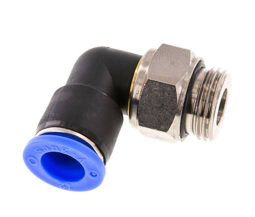 12mm & G1/2'' Elbow Swivel Joint Push-In-Male Threads Nickel-Plated Brass/PBT NBR Rotatable