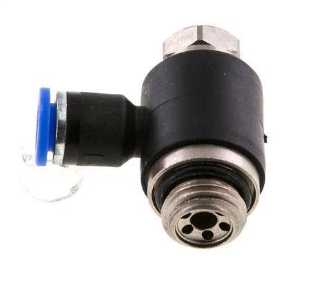 Flow Control Silencer Meter-Out Elbow 6 mm - G1/4'' Brass/PA 66 Slotted Screw