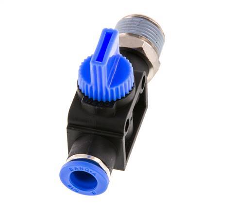 3/2-Way Shut-Off Hand Valve 8 mm - R3/8'' Plastic/Brass Thread-side venting
