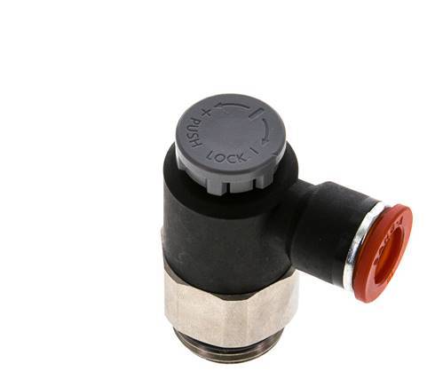 Flow Control Valve Meter-In Elbow 10 mm - G1/2'' Brass/PA 66 Locknut