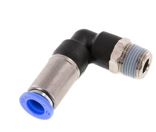 Push-In Fitting 10mm & R3/8'' Male Auto Shut-Off Elbow Brass/PBT 0-10bar (0-145psi)