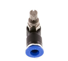 Flow Control Silencer Meter-Out Elbow 6 mm - M5 Brass/PA 66