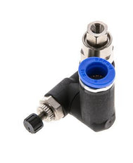 Flow Control Silencer Meter-Out Rotatable 8 mm - G1/8''-M5 Brass/PA 66 with Pilot Operated Check Valve