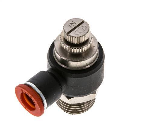 Flow Control Silencer Meter-In Elbow 10 mm - G1/2'' Brass/PA 66