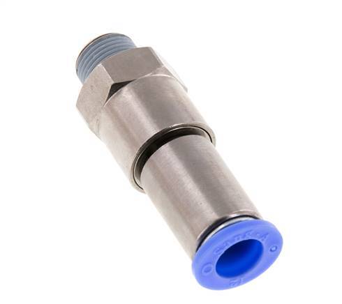 12mm & R3/8'' Quick Swivel Joint Push-In-Male Threads Nickel-Plated Brass/PBT NBR Rotatable