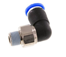 6mm & R1/8'' Elbow Swivel Joint Push-In-Male Threads Nickel-Plated Brass/PBT NBR Rotatable