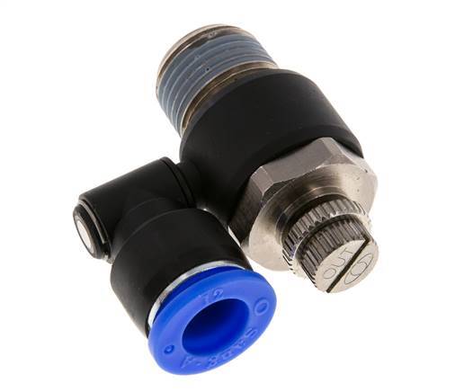 Flow Control Silencer Meter-Out Rotatable 12 mm - R1/2'' Brass/PA 66