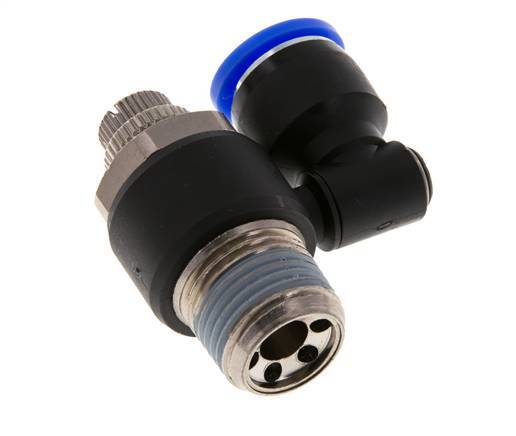 Flow Control Silencer Meter-Out Rotatable 12 mm - R1/2'' Brass/PA 66