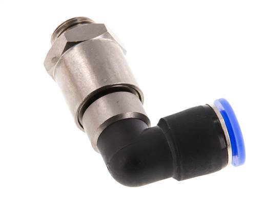 12mm & G3/8'' Elbow Quick Swivel Joint Push-In-Male Threads Nickel-Plated Brass/PBT NBR Rotatable