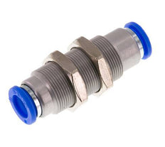 Push-In Fitting 10mm Auto Shut-Off Brass/PBT Bulkhead 0-10bar (0-145psi)