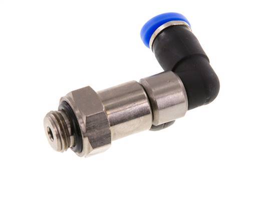 4mm & G1/8'' Elbow Quick Swivel Joint Push-In-Male Threads Nickel-Plated Brass/PBT NBR Rotatable