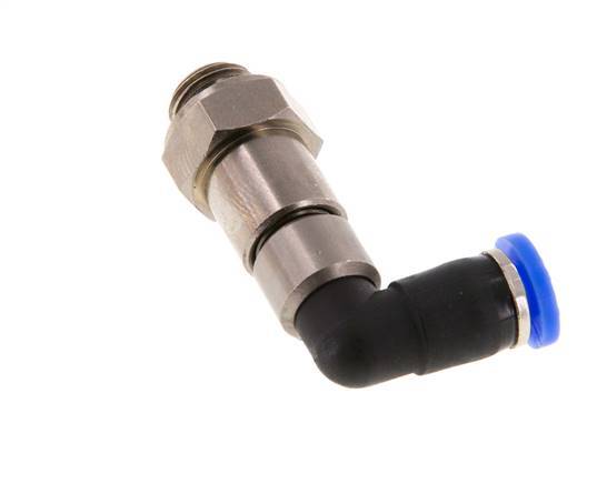 4mm & G1/8'' Elbow Quick Swivel Joint Push-In-Male Threads Nickel-Plated Brass/PBT NBR Rotatable