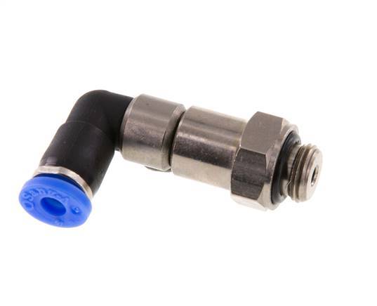 4mm & G1/8'' Elbow Quick Swivel Joint Push-In-Male Threads Nickel-Plated Brass/PBT NBR Rotatable