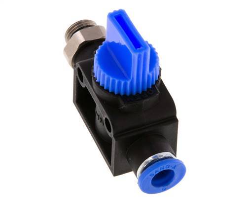 3/2-Way Shut-Off Hand Valve 6 mm - G1/8'' Plastic/Brass Thread-side venting