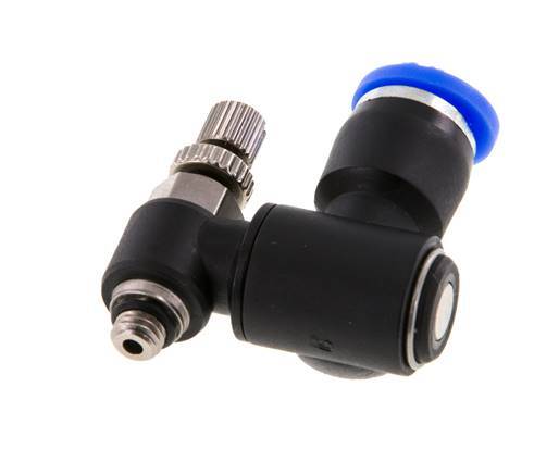 Flow Control Silencer Meter-Out Rotatable 6 mm - M5 Brass/PA 66